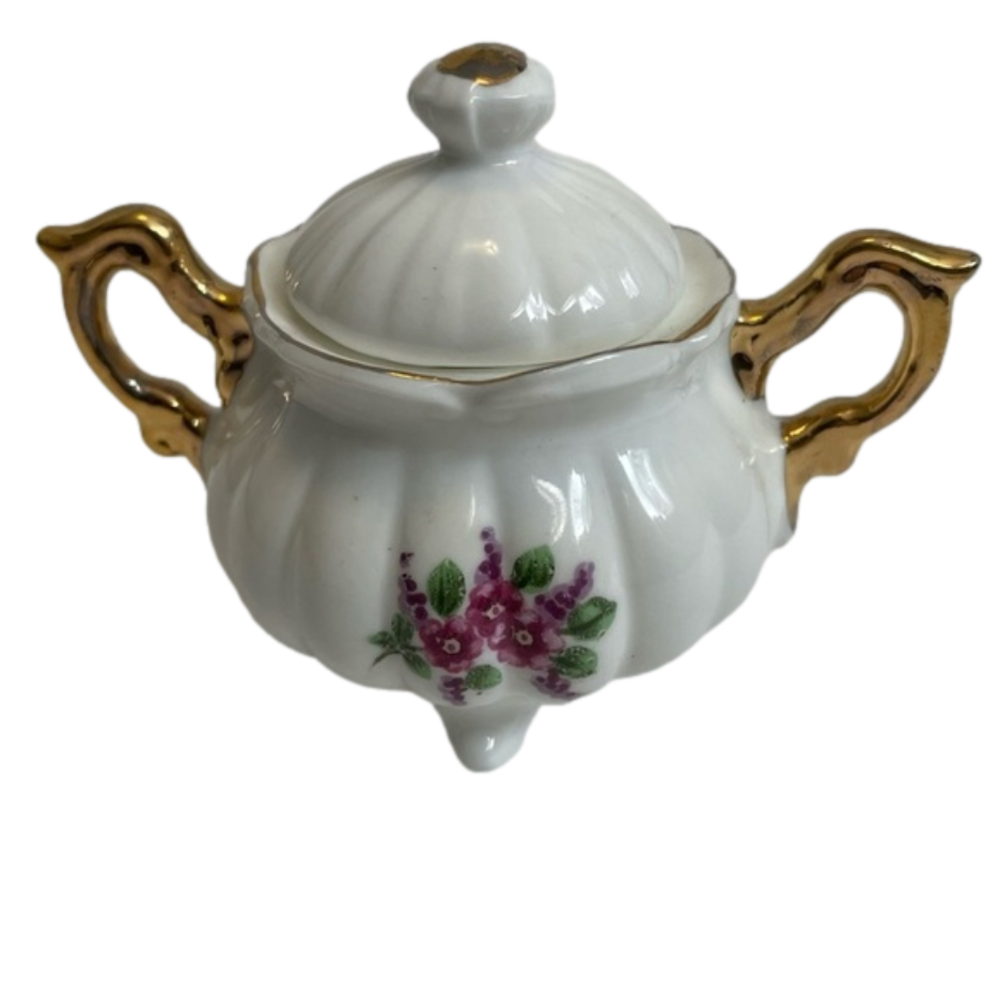 Miniature Ceramics Japan Sugar Dish with Lid
